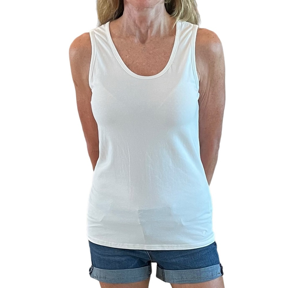 Faconnable white tank top NWT in Size Extra Small.